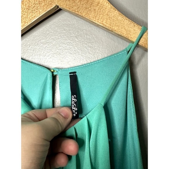 Lulus Chiffon Mint Green Dress Size Small - Picture 2 of 6